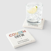 Personalisierte Cousin Crew Matching Cousin Gesche Steinuntersetzer (Seitenansicht)