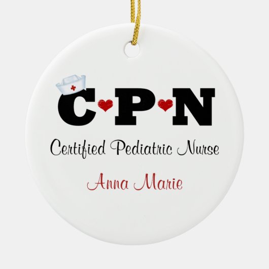 Personalisierte CPN-Krankenpflege Keramik Ornament (Vorne)