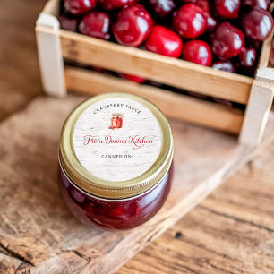 Personalisierte Cranberry-Saucen-Einmach-Aufkleber Runder Aufkleber