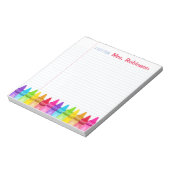 Personalisierte Crayon-farbige Lehrerin - Notepad Notizblock (Rotiert)