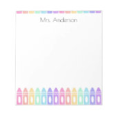 Personalisierte Crayon Kindergarten Lehrer Notepad Notizblock (Vorderseite)