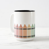 Personalisierte Crayon Rainbow Welten Bester Lehre Zweifarbige Tasse (Vorderseite Links)