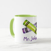 Personalisierte Crayons Art Teacher Artist Geschen Tasse (Vorderseite Links)
