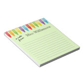 Personalisierte Crayons Lehrer Wertgutscheine Notizblock (angewinkelt)