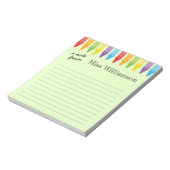 Personalisierte Crayons Lehrer Wertgutscheine Notizblock (Rotiert)