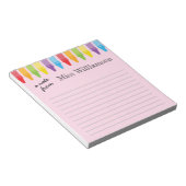 Personalisierte Crayons Lehrer Wertgutscheine Notizblock (angewinkelt)