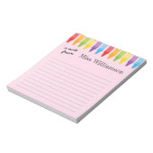 Personalisierte Crayons Lehrer Wertgutscheine Notizblock (Rotiert)