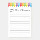 Personalisierte Crayons Lehrer Wertgutscheine Post-it Klebezettel (Vorderseite)