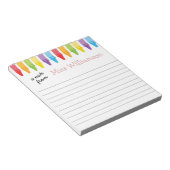 Personalisierte Crayons Lehrer Wertgutschrift Gesc Notizblock (angewinkelt)