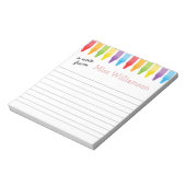 Personalisierte Crayons Lehrer Wertgutschrift Gesc Notizblock (Rotiert)