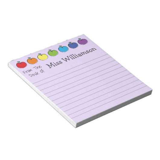 Personalisierte Crayons Lehrer Wertgutschrift Gesc Notizblock (angewinkelt)