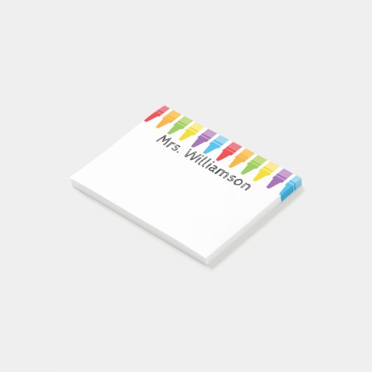 Personalisierte Crayons Lehrerin zurück in die Sch Post-it Klebezettel (angewinkelt)
