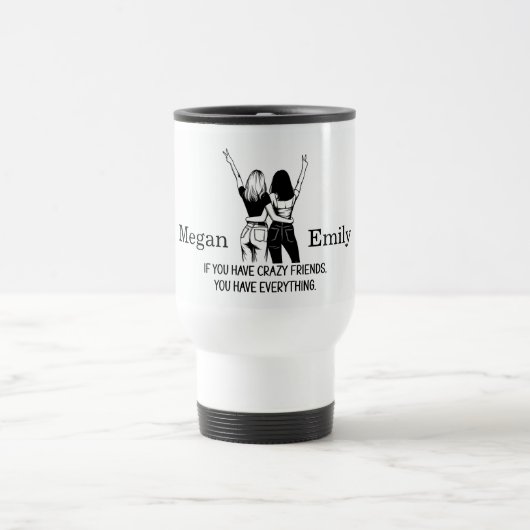 Personalisierte Crazy Friends Reisebecher (Mittel)