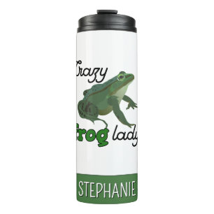 Personalisierte Crazy Frog Lady Froschliebhaber-Ge Thermosbecher