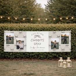 Personalisierte Creme Beige-Schleifen 4 Foto-Absch Banner