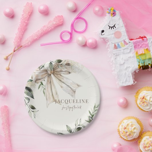 Personalisierte Creme bindet die Knotendusche Pappteller (Party)