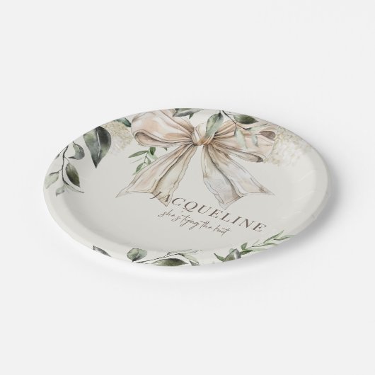 Personalisierte Creme bindet die Knotendusche Pappteller (Schrägansicht)