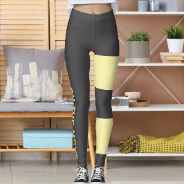 Personalisierte Creme Dark Gray Cat Mama Niedlich  Leggings
