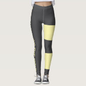 Personalisierte Creme Dark Gray Cat Mama Niedlich Leggings (Vorderseite)