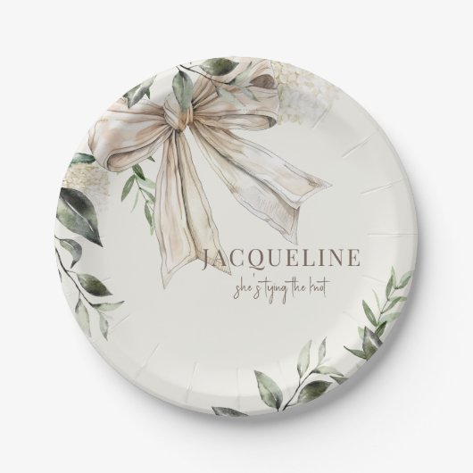 Personalisierte Creme-Festliche Hochzeitsdusche Pappteller (Vorderseite)