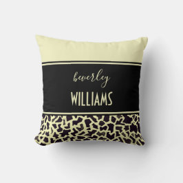 Personalisierte Creme Leopard Kissen