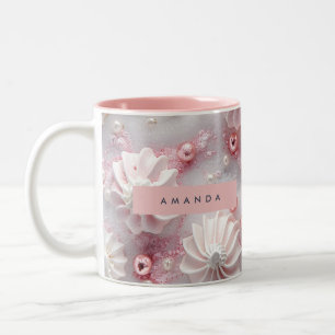 Personalisierte Creme-Meringue und Pastell-Glanz Zweifarbige Tasse