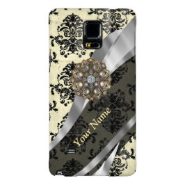 Personalisierte Creme und schwarzer Damast Case-Mate iPhone Hülle