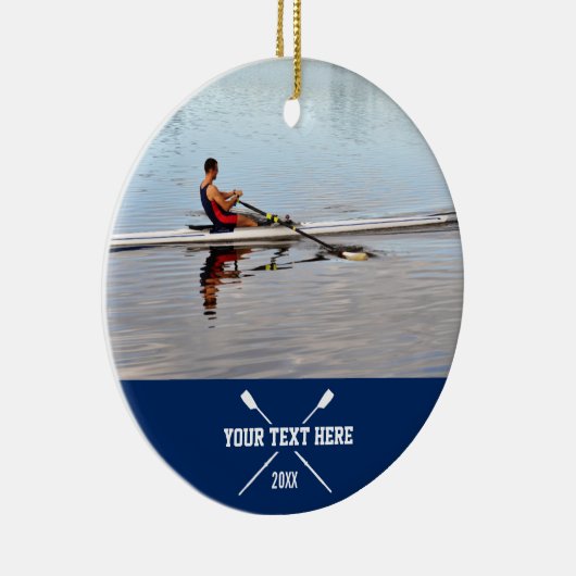 Personalisierte Crew Rowing Club Teamname Jahr Keramikornament (Rechts)