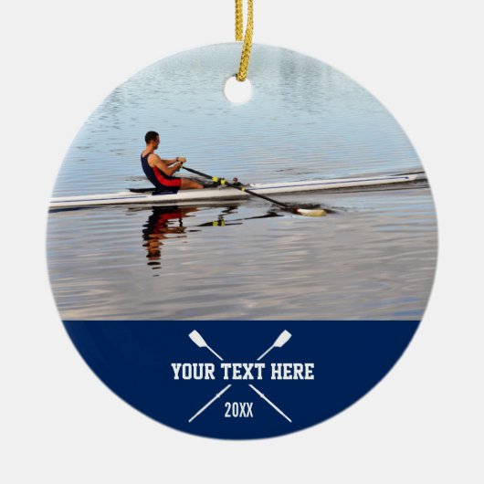 Personalisierte Crew Rowing Club Teamname Jahr Keramikornament (Vorne)