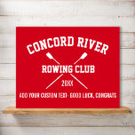 Personalisierte Crew Ruderlogos Ruhegymnastik Jahr Poster<br><div class="desc">Personalisierte Crew Rowing Team Geschenke mit gekreuzten Rudern und 3 Zeilen benutzerdefinierten Text. Fügen Sie Ihren Clubnamen, das Jahr und die zusätzliche Zeile des benutzerdefinierten Textes hinzu (Name des Trainers, Name des Rudergängers, Veranstaltung usw.) Verändern Sie die Hintergrundfarbe ganz nach den Farben Ihres Clubs - klicken Sie einfach auf "Anpassen"...</div>