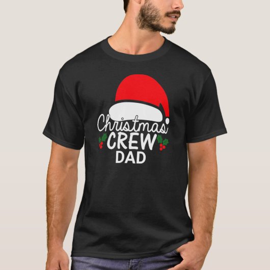 Personalisierte Crew Vater Weihnachtsmannmütze T-Shirt (Vorderseite)