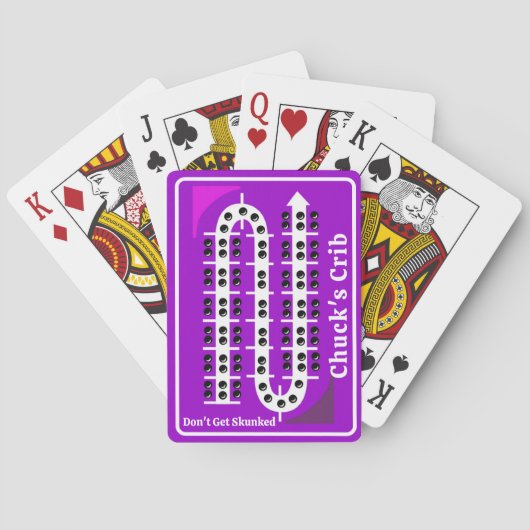 Personalisierte Cribbage-Spielkarten in Lila Spielkarten (Rückseite)