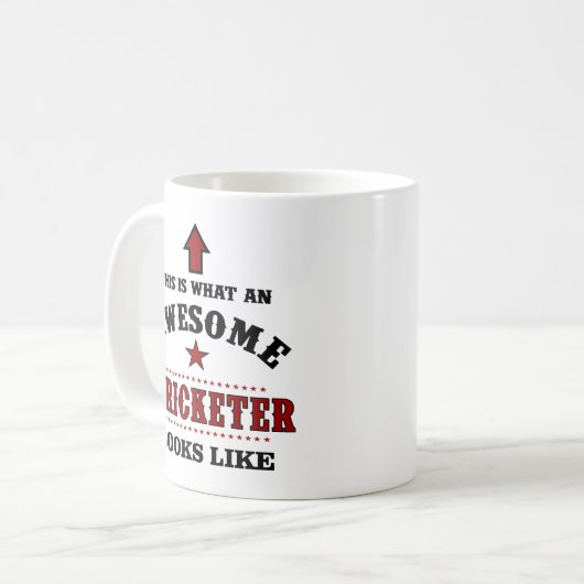 Personalisierte Cricket Cricketmessernachricht hin Kaffeetasse (Vorderseite Links)