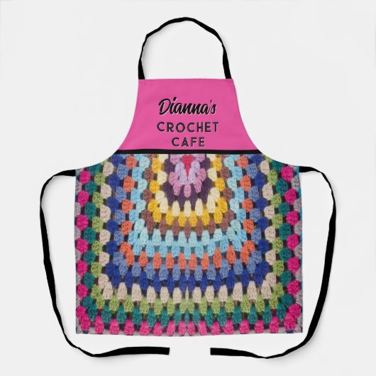 Personalisierte Crochet-Loving All-Over-Print-Schü Schürze (Vorderseite)
