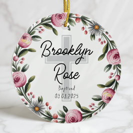 Personalisierte Cross Christening Taufe Gunst Keramik Ornament