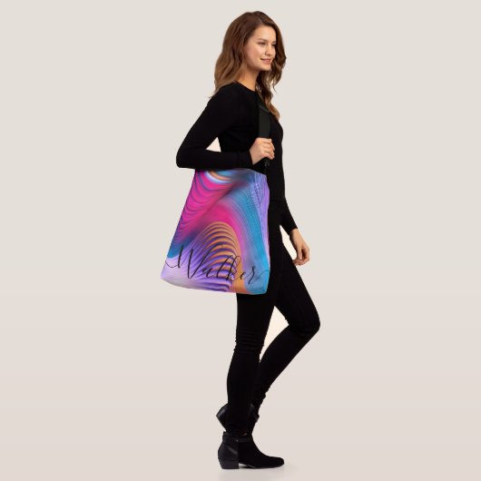 Personalisierte Crossbody Tote Bag - Abstrakte Kun Tragetaschen Mit Langen Trägern (Am Model)