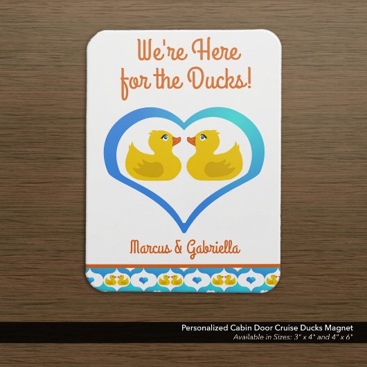 Personalisierte Cruising Ducks Kabinentür Magnet