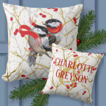 Personalisierte Cuddling Winter Chickadees