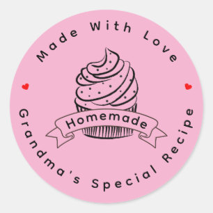 Personalisierte Cupcake Selbstgemacht Mit Liebe Ge Runder Aufkleber