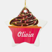 Personalisierte Cupcake Sprinklen Keramik Ornament (Vorne)