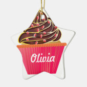 Personalisierte Cupcake Sprinklen Keramik Ornament (Links)