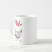 Personalisierte Cupcake Tasse - Niedliches Rosa Ge (Vorderseite Links)