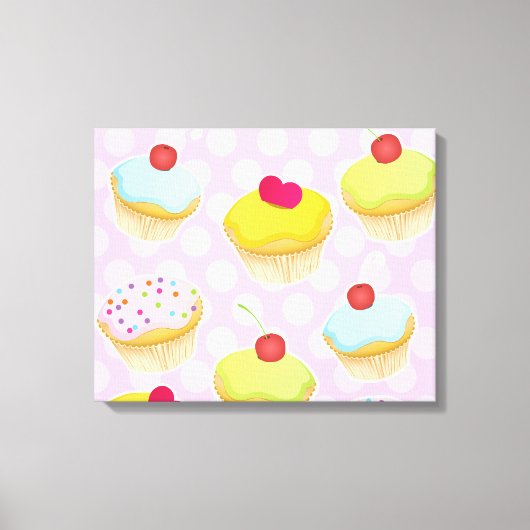 Personalisierte Cupcakes Leinwanddruck (Vorderseite)