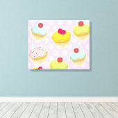 Personalisierte Cupcakes Leinwanddruck (Insitu (Holzboden))