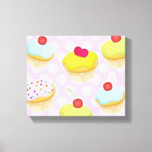 Personalisierte Cupcakes Leinwanddruck (Vorderseite)