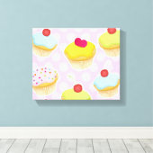 Personalisierte Cupcakes Leinwanddruck (Insitu (Holzboden))