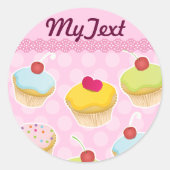 Personalisierte Cupcakes Runder Aufkleber (Vorderseite)