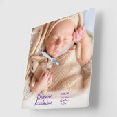 Personalisierte Custom Baby Foto Clock Quadratische Wanduhr (Winkel)