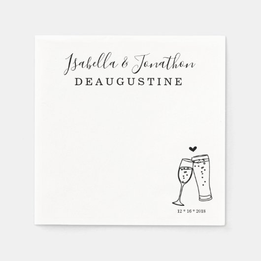 Personalisierte Custom Bubbles & Brews Themed Napk Serviette (Vorderseite)