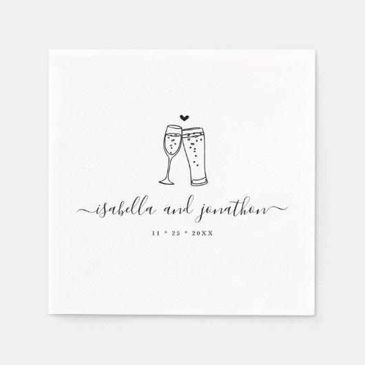 Personalisierte Custom Bubbles & Brews Themed Napk Serviette (Vorderseite)